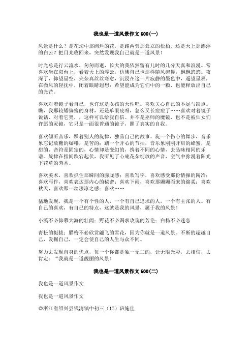 我也是一道风景作文600