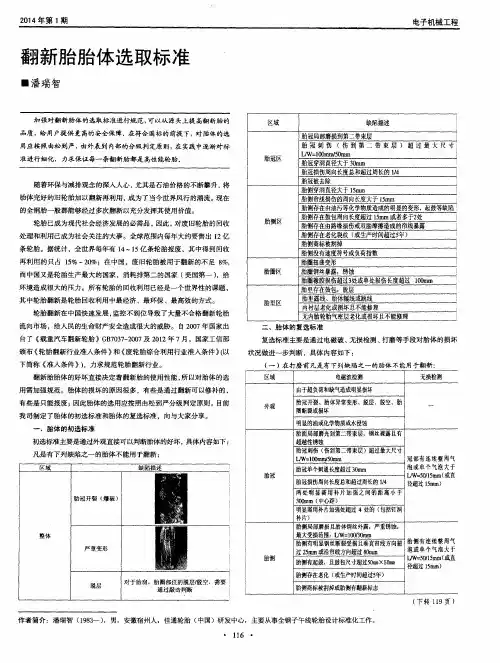 翻新胎胎体选取标准