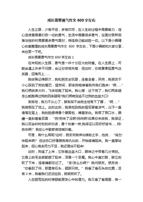 成长需要勇气作文600字左右