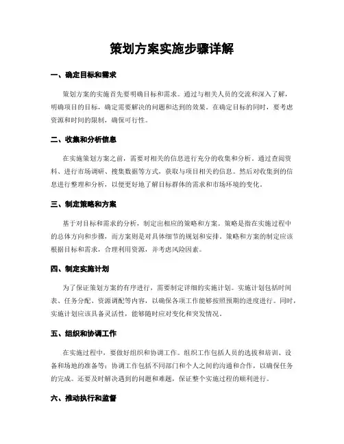 策划方案实施步骤详解