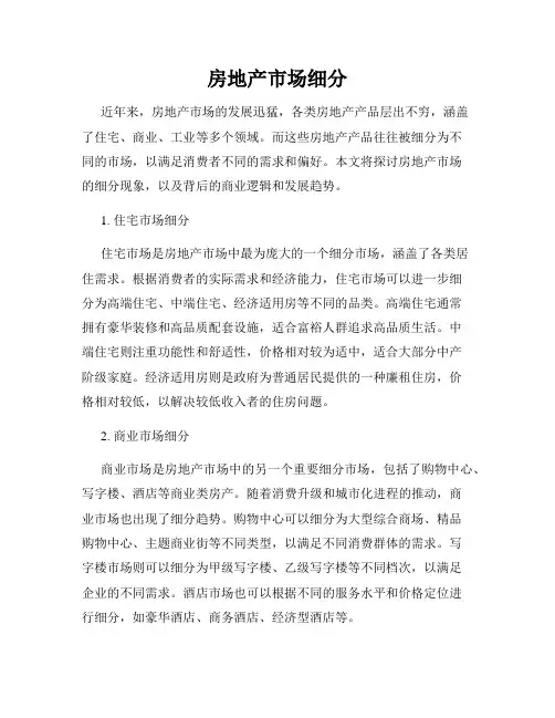 房地产市场细分