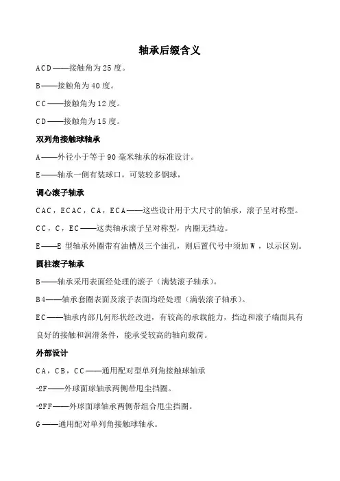 轴承后缀含义