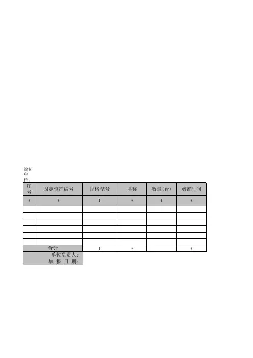 交通运输工具及其他类固定资产清查明细表(表格模板、XLS格式)模板