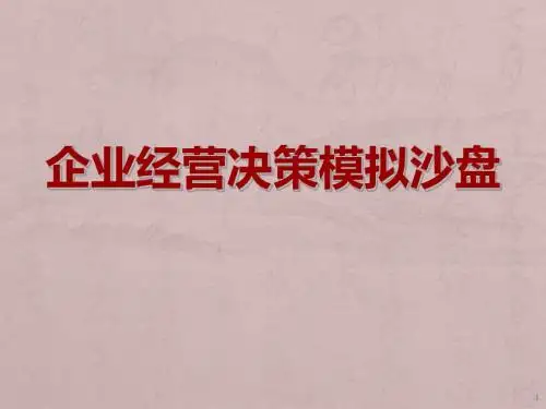 标准沙盘实战模拟演示图例ppt课件