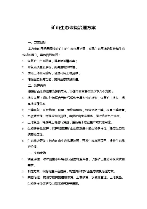 矿山生态恢复治理方案