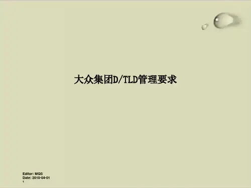 大众汽车公司D、TLD管理要求培训PPT课件( 30张)