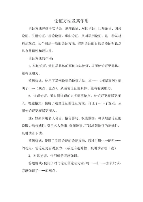 论证方法及其作用