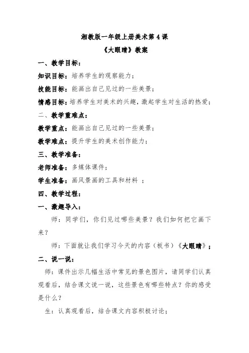 《大眼睛》教案