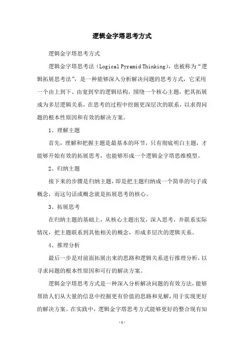 逻辑金字塔思考方式