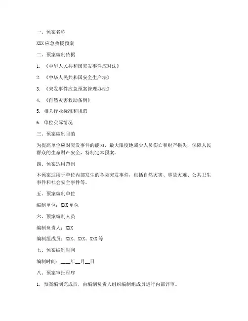 应急救援预案审批页范本