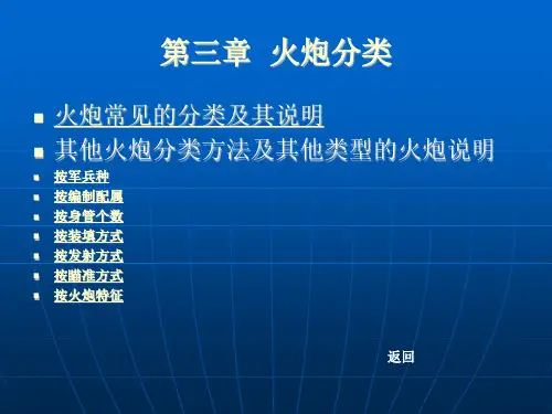 火炮常见的分类及其说明