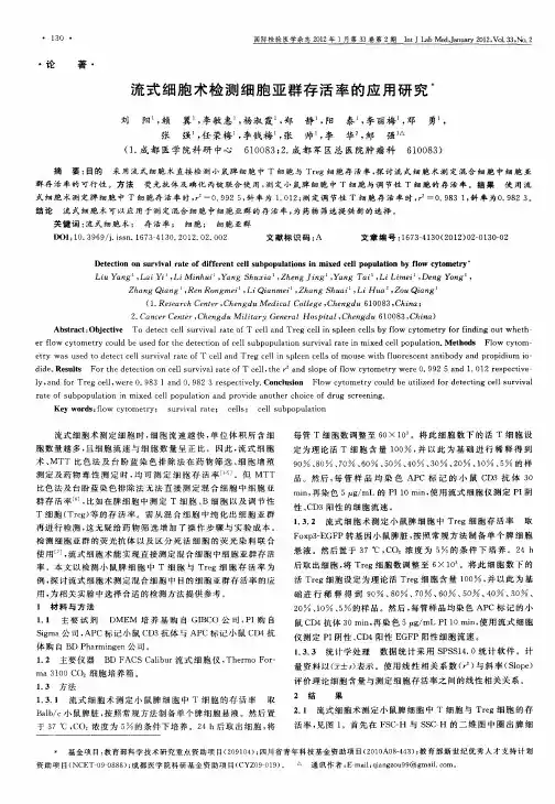 流式细胞术检测细胞亚群存活率的应用研究