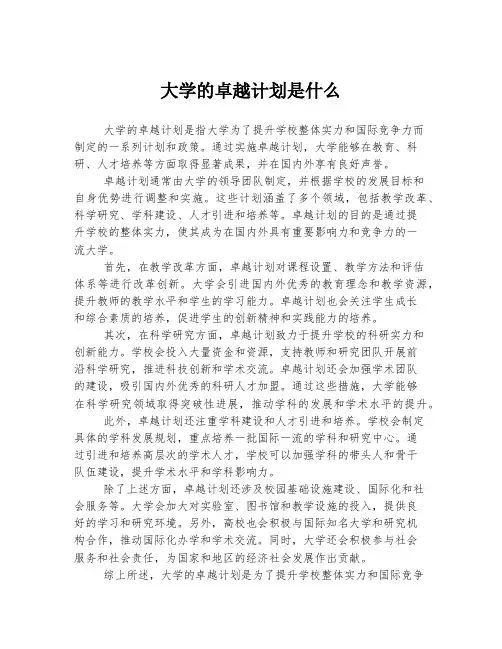 大学的卓越计划是什么