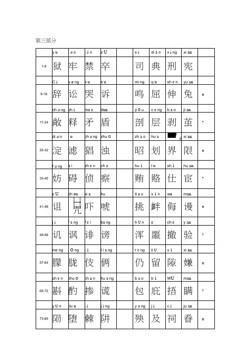 拼音标注《中华字经》第三部分