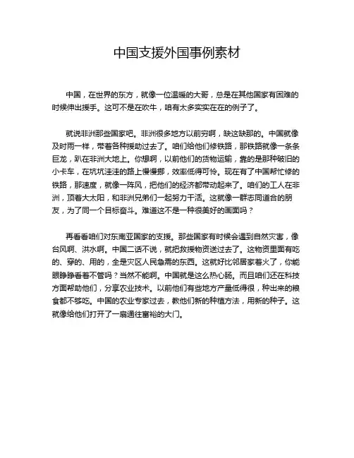 中国支援外国事例素材