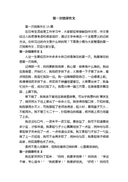 第一次烧菜作文