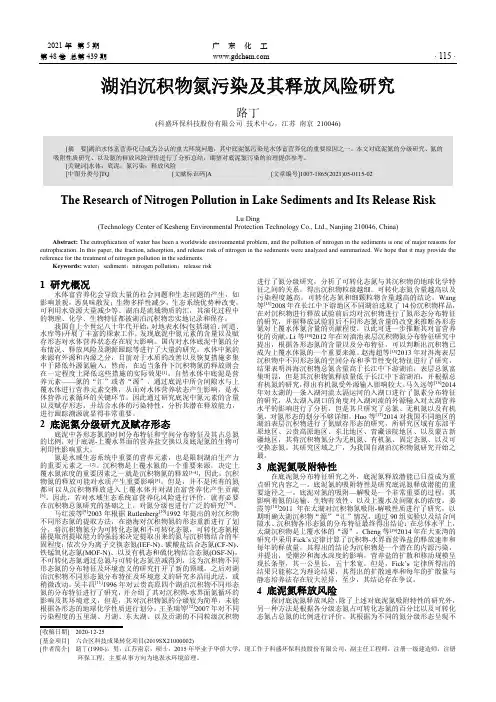 湖泊沉积物氮污染及其释放风险研究
