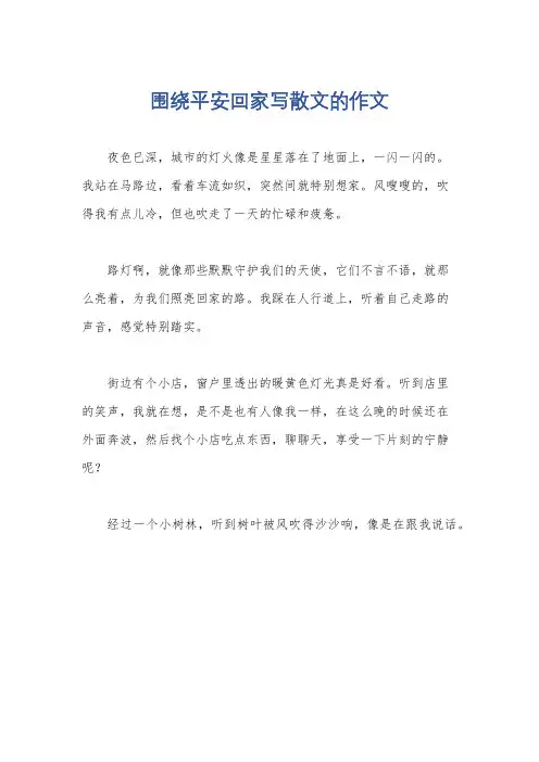 围绕平安回家写散文的作文