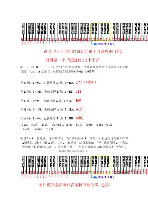 实验五单片机音乐中音调和节拍的确定方法