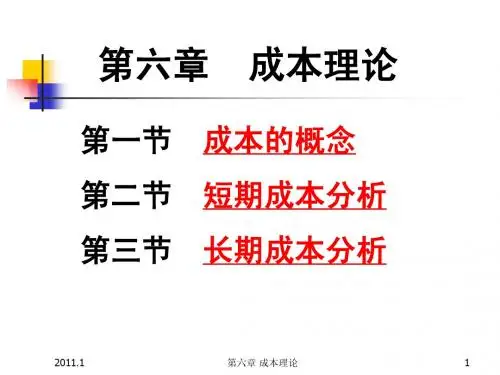 第六章 成本理论