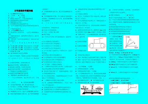 力与运动的专题训练