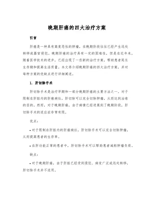 晚期肝癌的四大治疗方案