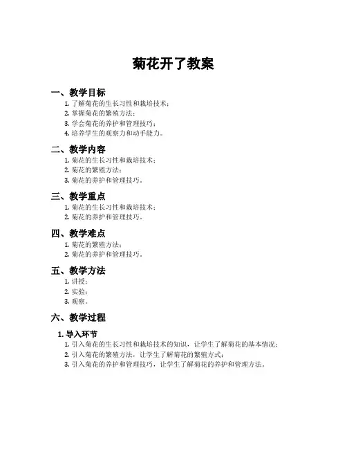 菊花开了教案