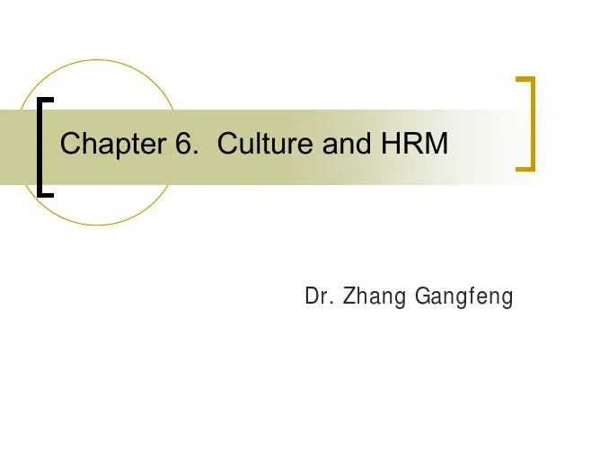 浙江大学跨文化管理张刚峰老师课件 Chapter_6_Culture_and_HRM