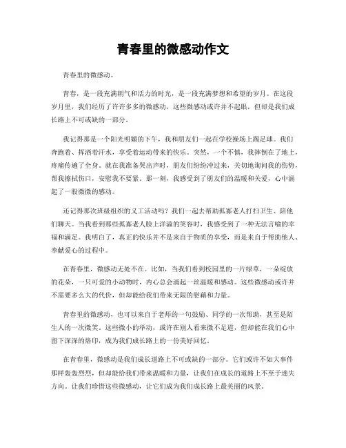 青春里的微感动作文