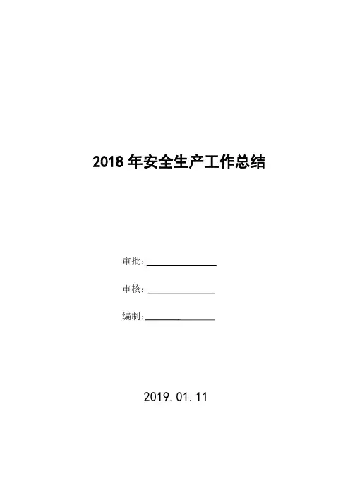 2018年安全生产工作总结 