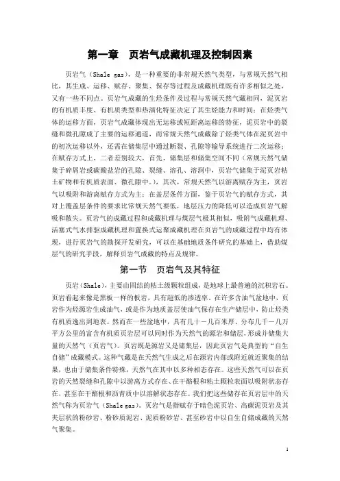 一页岩气成藏机理及控制因素
