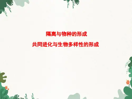 人教版高中生物必修2 4：7-2-2 隔离与物种的形成  共同进化与生物多样性的形成优质课件