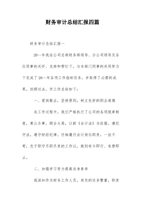 财务审计总结汇报四篇