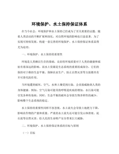 环境保护、水土保持保证体系