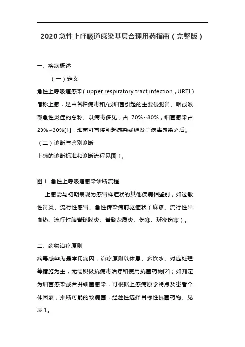 2020急性上呼吸道感染基层合理用药指南(完整版)