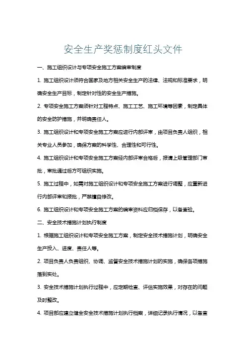 安全生产奖惩制度红头文件