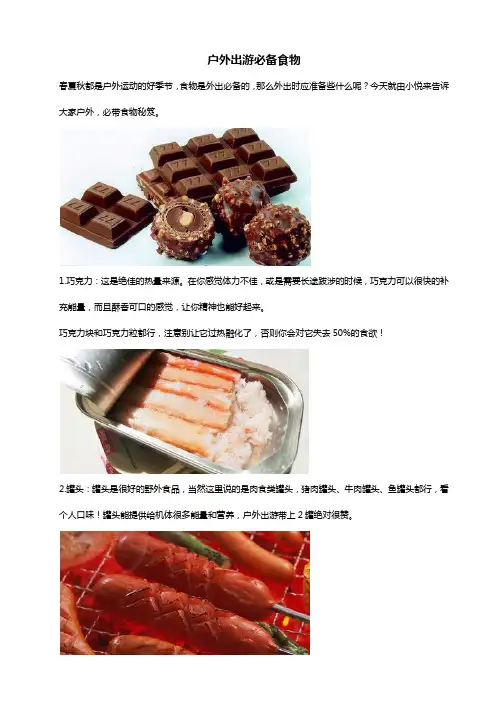 户外出游必备食