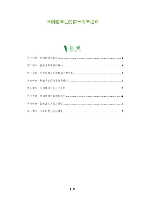 肝细胞凋亡的信号传导途径