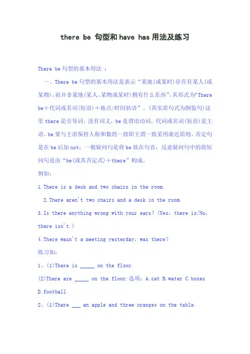 there be 句型和have has用法及练习