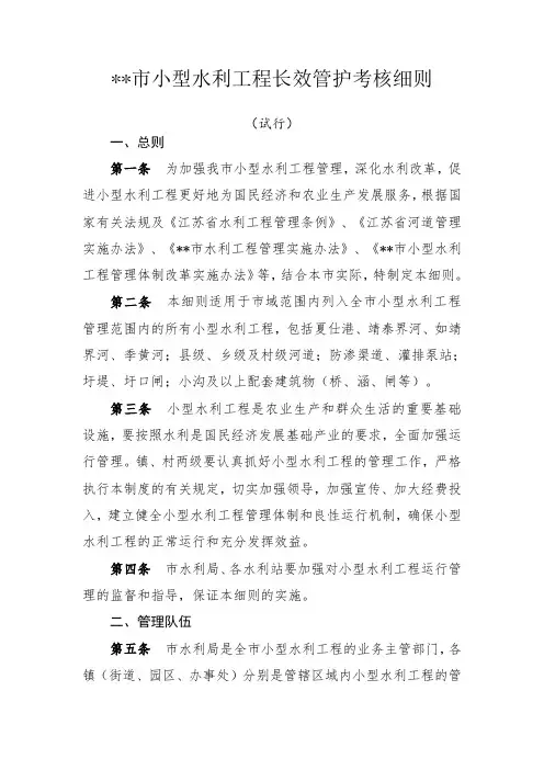 小型水利工程长效管护细则