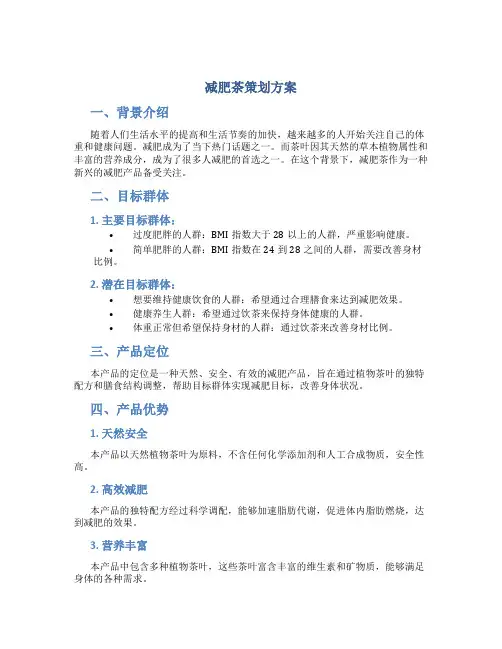 减肥茶策划方案