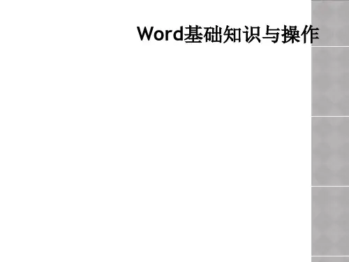 Word基础知识与操作