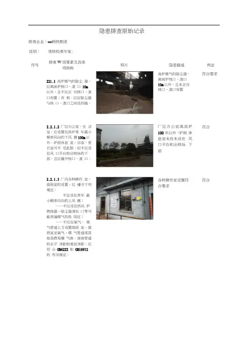 冶金企业隐患排查图表