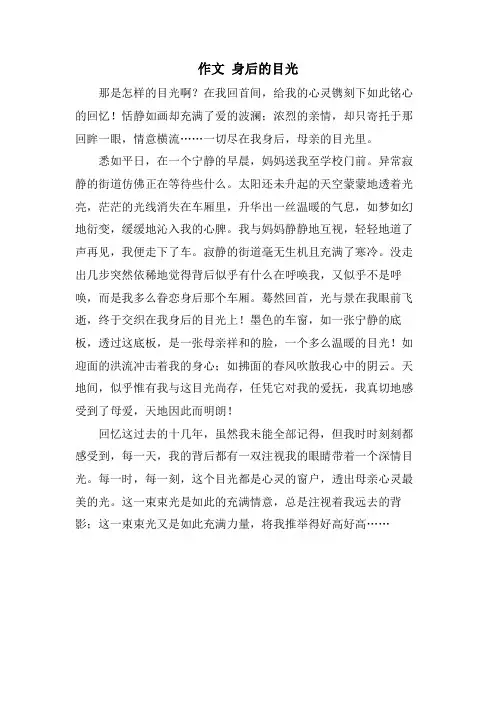 作文 身后的目光