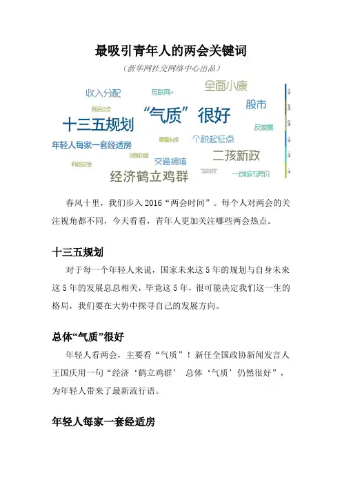 最吸引青年人的两会关键词word格式