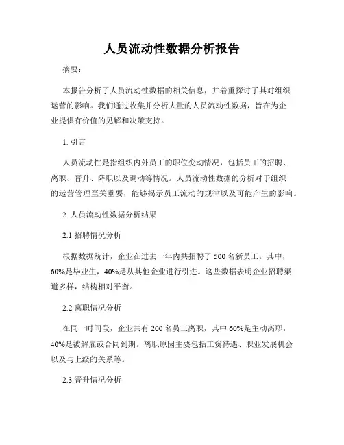 人员流动性数据分析报告