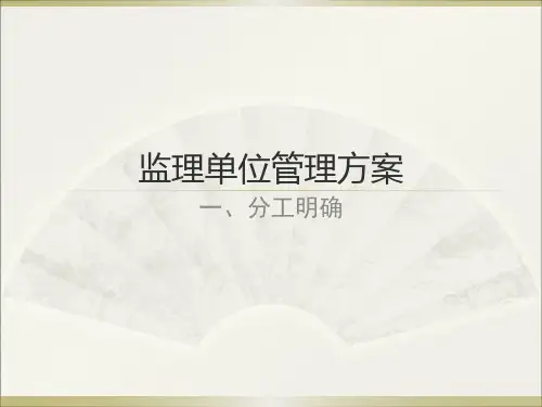 监理单位管理方案ppt课件