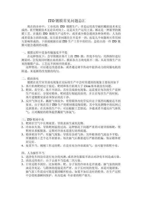 ITO镀膜常见问题