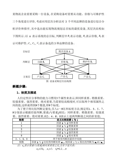 层次分析法例题