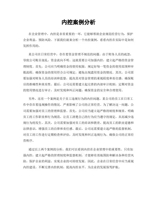 内控案例分析